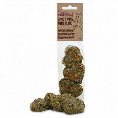 Rosewood Naturals Apple & Pansy Nibble Hearts 120g x 8 Naturals