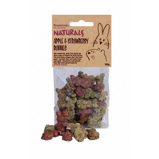 Rosewood Naturals Apple & Strawberry Bunnies 100g x 9 Naturals