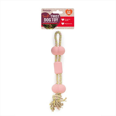 Rosewood Tough Twist BBQ Flavour Rubber & Rope Bone x 4 Rosewood