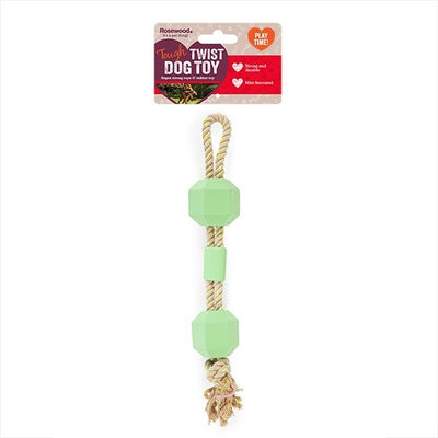 Rosewood Tough Twist Mint Flavour Rubber & Rope Toy x 4 Rosewood