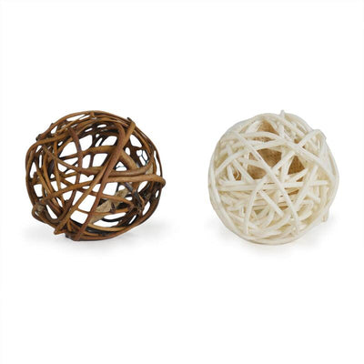 Rosewood Silvervine Rattan Balls Set 2pc x 3 Rosewood