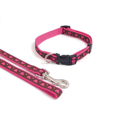 Rosewood Pink Heart Collar 35 - 50cm Rosewood