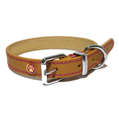 Rosewood Lux Leather Tan Dog Collar 45 - 55cm Rosewood