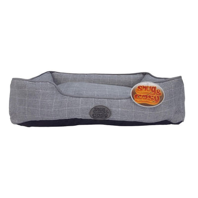 Snug & Cosy Grey Square Check Dog Bed 91cm Snug & Cosy
