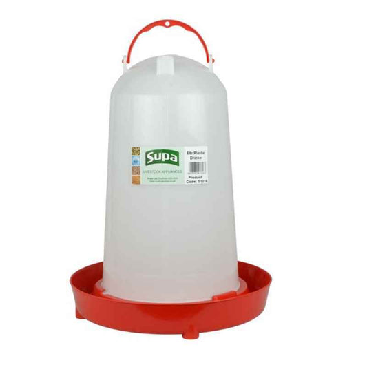 Supa Red & White Poultry Drinker 6L x 3 Supa