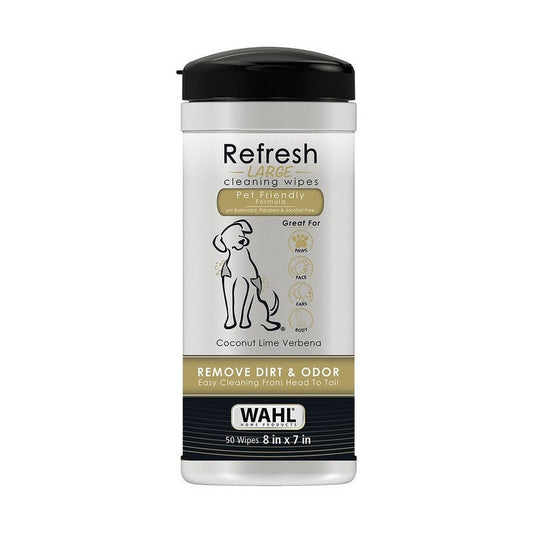Wahl Dog Refresh Cleaning Wipes Coconut Lime Verbena x 50 Wipes Wahl
