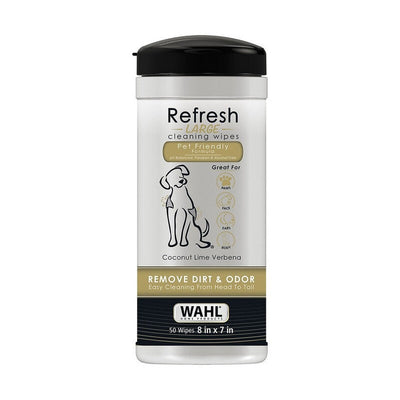 Wahl Dog Refresh Cleaning Wipes Coconut Lime Verbena x 50 Wipes Wahl