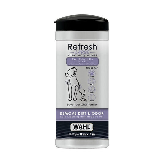 Wahl Dog Refresh Cleaning Wipes Lavender Chamomile x 50 Wipes Wahl