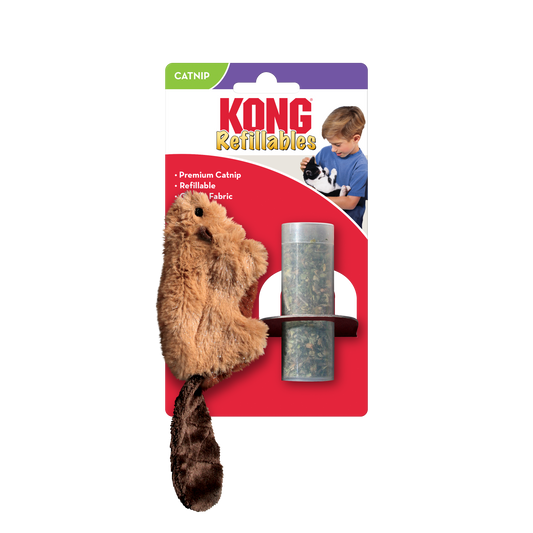 KONG Cat Refillable Catnip Beaver (17cm) - UK9 Petcare