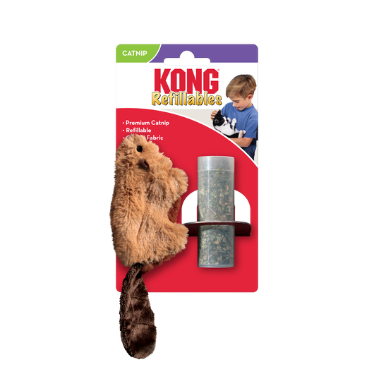 KONG Cat Refillable Catnip Beaver (17cm) - UK9 Petcare