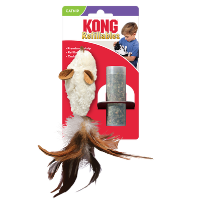 KONG Cat Refillable Catnip Feather Mouse (18cm) - UK9 Petcare