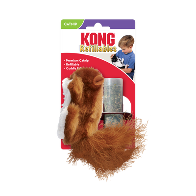 KONG Cat Refillable Catnip Squirrel (17cm) - UK9 Petcare