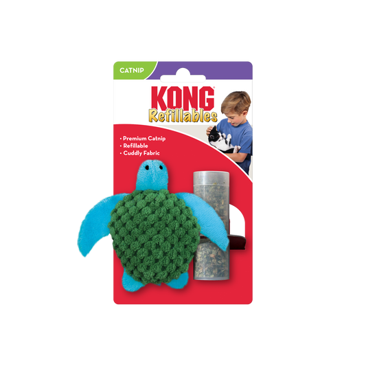 KONG Cat Refillable Catnip Turtle (11cm) - UK9 Petcare