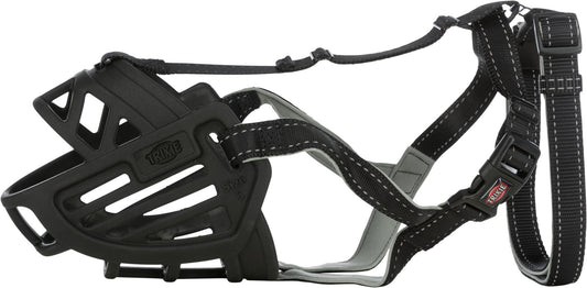 Trixie Muzzle Flex Silicone Dog Muzzle, XL-XXL, Black