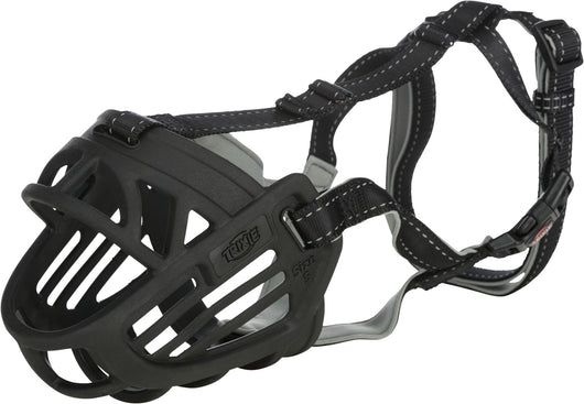 Trixie Muzzle Flex Silicone Dog Muzzle, XL-XXL, Black