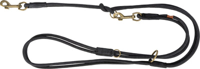 Trixie Pure Leather Adjustable Lead, Round-Sewn, S 2m/10mm, Black