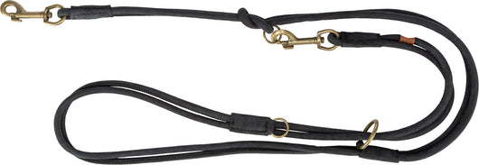 Trixie Pure Leather Adjustable Lead, Round-Sewn, S 2m/10mm, Black