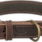 Trixie Rustic Greased Leather Collar, M-L 42-48cm/25mm, Dark Brown