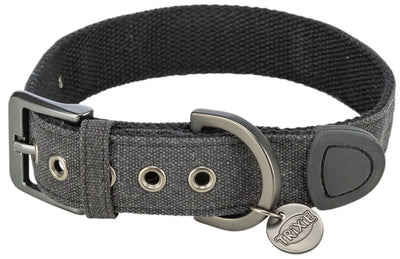 Trixie CityStyle Extra Wide Cotton Collar, S-M 30-37cm/25mm, Black