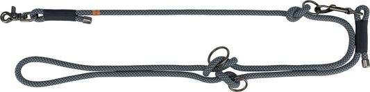 Trixie Soft Rope Adjustable Lead, M-L 2m/10mm, Black/Grey