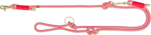 Trixie Soft Rope Adjustable Lead, M-L 2m/10mm, Red/Cream