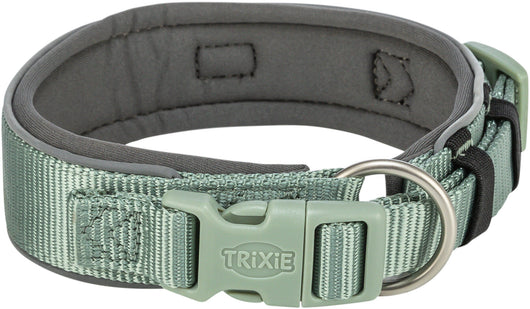 Trixie Premium Extra Wide Collar, M-L 40-48cm/40mm, Sage/Graphite