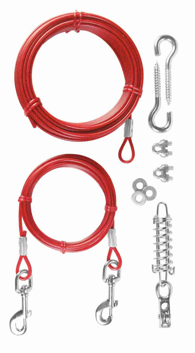 Trixie Tie-Out Cable with Pulley, 15m, Red