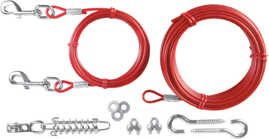 Trixie Tie-Out Cable with Pulley, 15m, Red