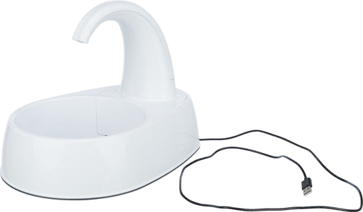 Trixie Curved Stream Drinking Fountain, Plastic, 2.5L/25 x 24.5 x 35cm, White