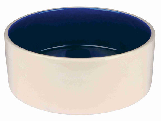 Trixie Ceramic Bowl, 2.3L/22cm, Cream/Blue