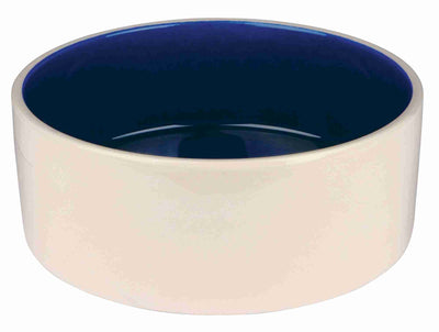 Trixie Ceramic Bowl, 2.3L/22cm, Cream/Blue
