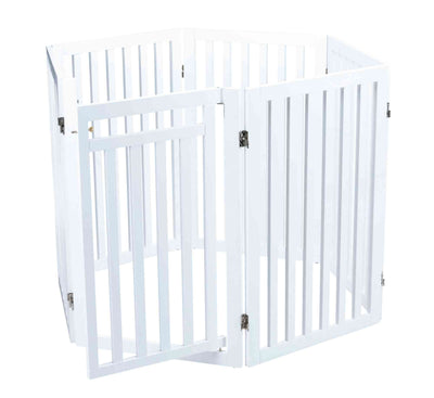 Trixie Dog Barrier with Door, 4 Parts, 60-160 x 81cm, White