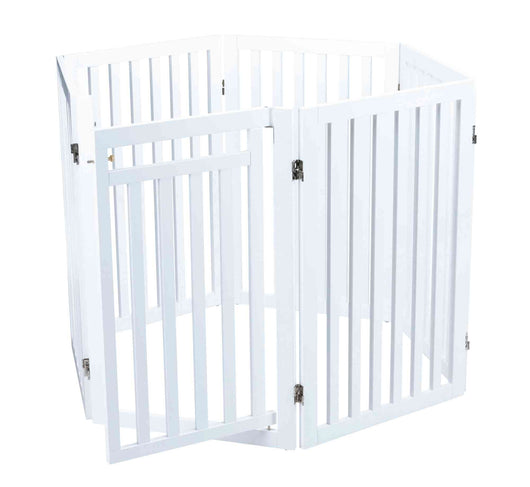 Trixie Dog Barrier with Door, 4 Parts, 60-160 x 81cm, White