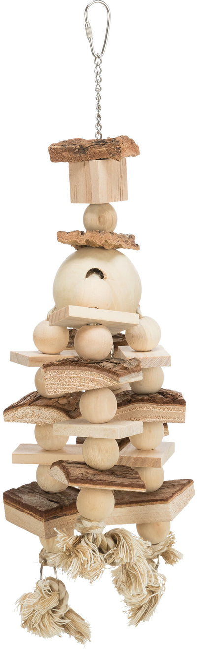 Trixie Wooden Bird Toy with Rope, 35cm