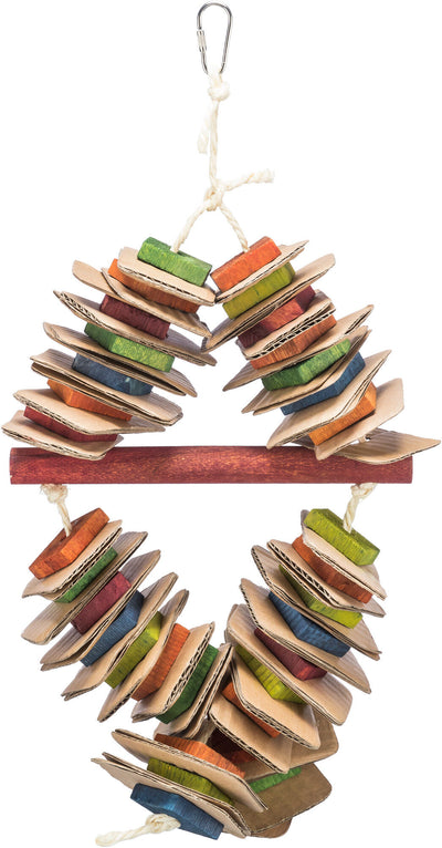 Trixie Wooden Nibbling Bird Toy with Cardboard, 18 x 35cm