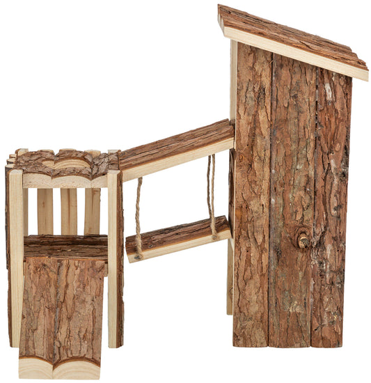 Trixie Tjorven Playground for Mice & Hamsters, Bark Wood, 32 x 19 x 29cm