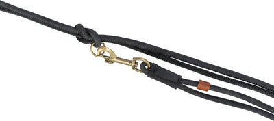 Trixie Pure Leather Adjustable Lead, Round-Sewn, S 2m/10mm, Black