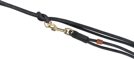 Trixie Pure Leather Adjustable Lead, Round-Sewn, S 2m/10mm, Black