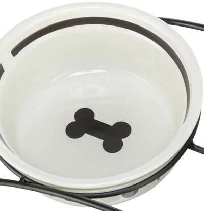 Trixie Ceramic Bowl, 1.6L/20cm, White/Black