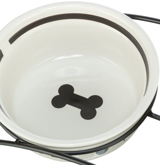 Trixie Ceramic Bowl, 1.6L/20cm, White/Black