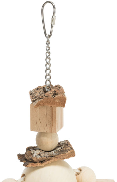 Trixie Wooden Bird Toy with Rope, 35cm