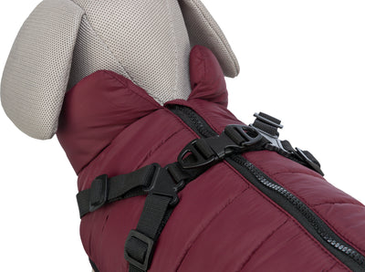 Trixie Pirou Winter Coat with Harness, XS 24cm, Sangria