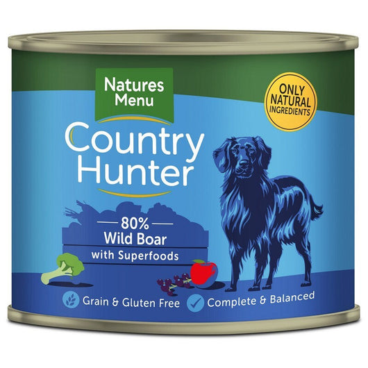 Natures Menu Country Hunter Wild Boar Dog Food Tins 600g x 6 Natures Menu