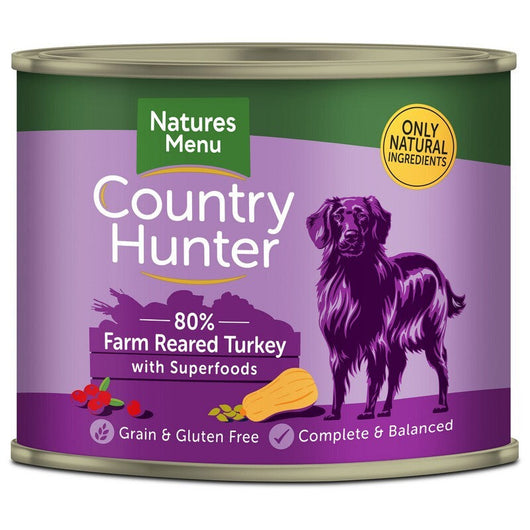 Natures Menu Country Hunter Turkey Dog Food Tins 600g x 6 Natures Menu