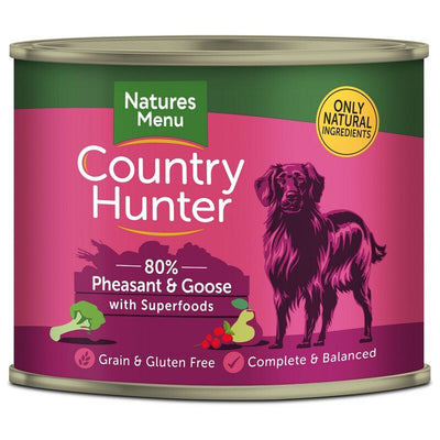 Natures Menu Country Hunter Pheasant & Goose Dog Food Tins 600g x 6 Natures Menu