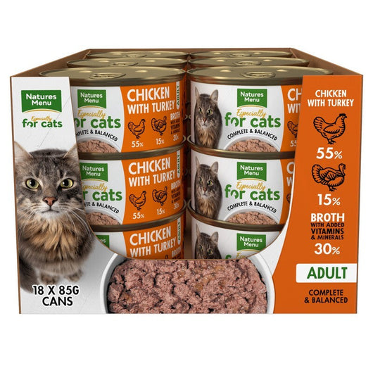 Natures Menu for Cats Adult Chicken & Turkey Tins 85g x 18 Natures Menu