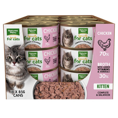 Natures Menu for Cats Kitten Chicken Tins 85g x 18 Natures Menu