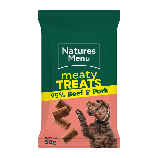 Natures Menu Meaty Treats Beef Dog Treats 50g x 12 Natures Menu
