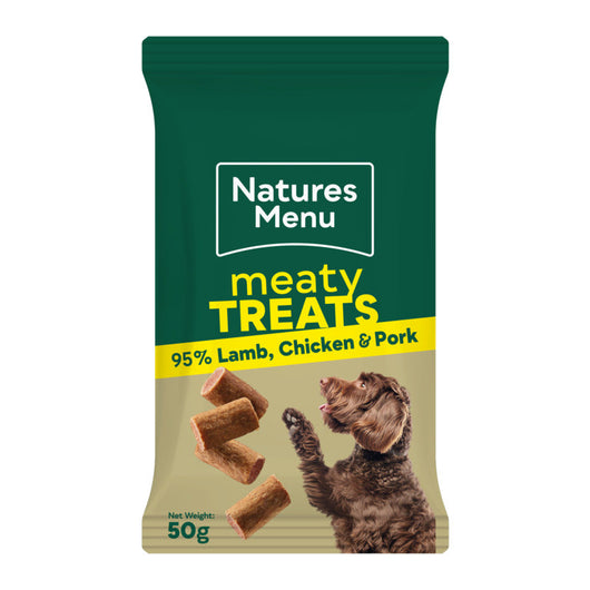Natures Menu Meaty Treats Lamb & Chicken Dog Treats 50g x 12 Natures Menu