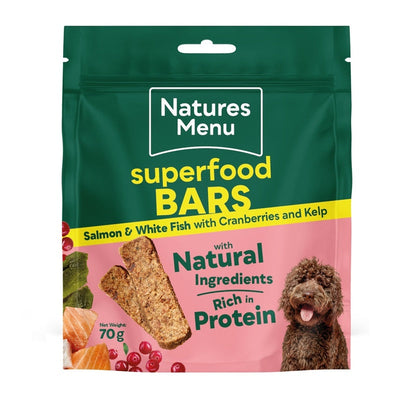 Natures Menu Superfood Bar Salmon & White Fish Dog Treats 70g x 9 Natures Menu